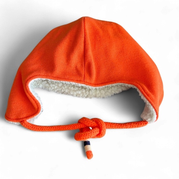 Fanatics Oilers Orange Trapper Hat with White Fleece-Lined Hat One Size Fits All - Picture 3 of 4